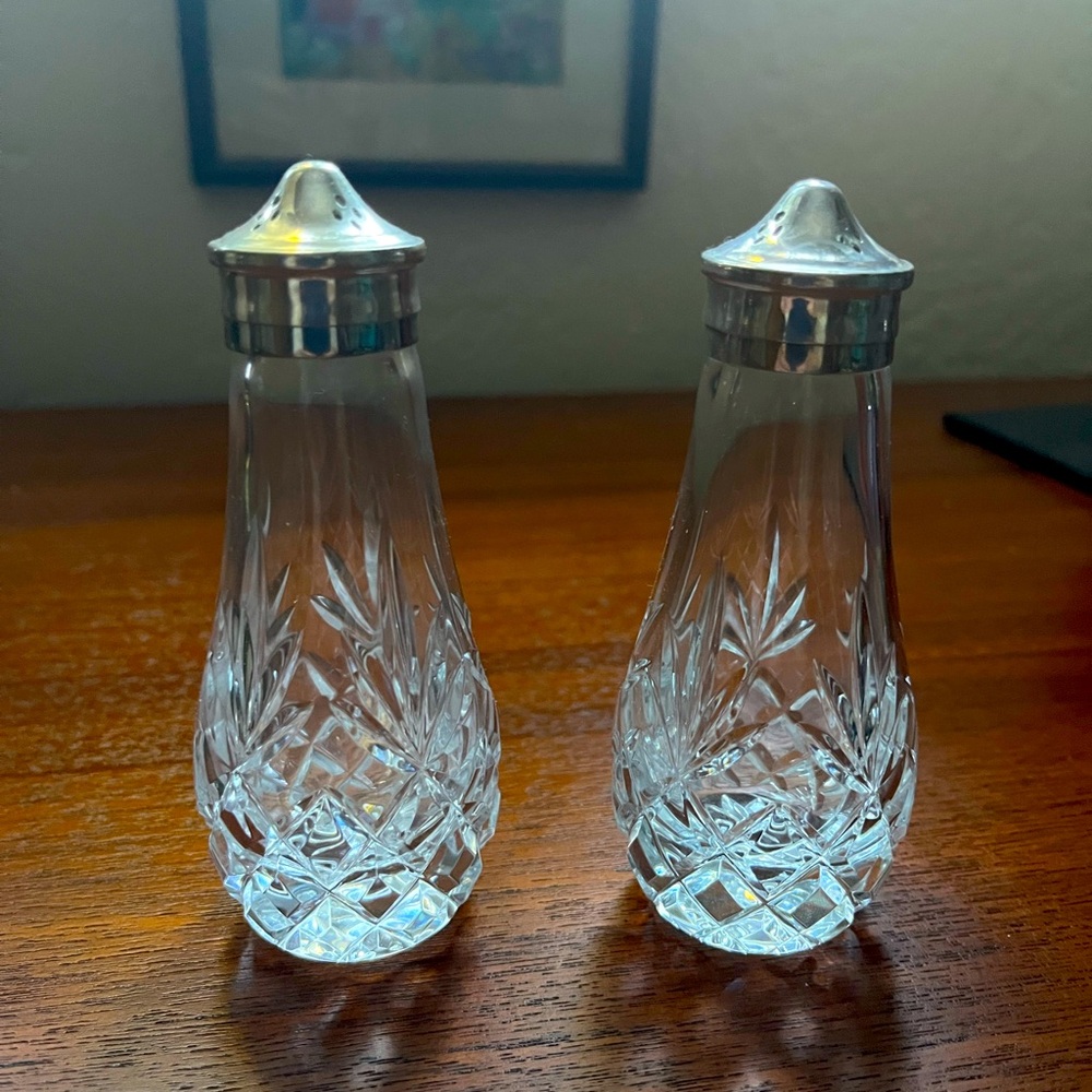 Lenox crystal salt and pepper shakers